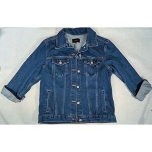 Quince Womens Organic Cotton Denim Jacket Indigo Blue FBIL004 Size Medium
